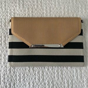 Black and cream clutch bag